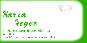 maria heger business card